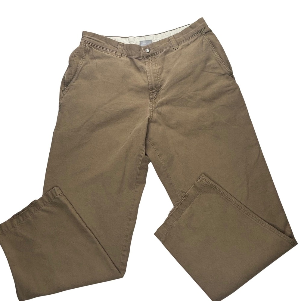 Columbia Pants Granite Cloth Mens 34x32 Brown Cotton Canvas Utility Work Hiking